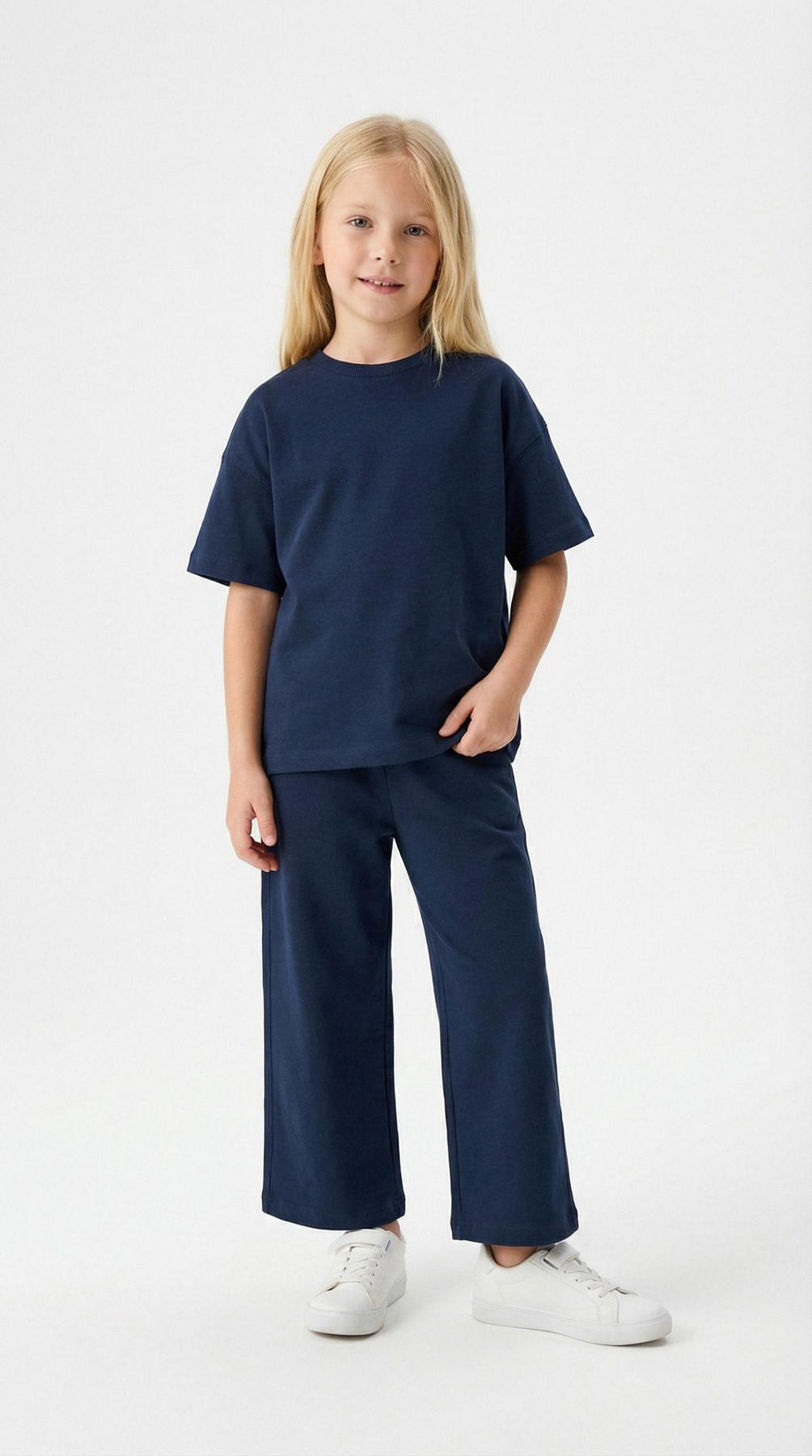 Basic Pamuklu İkili Takım Lacivert (2-8 Yaş)