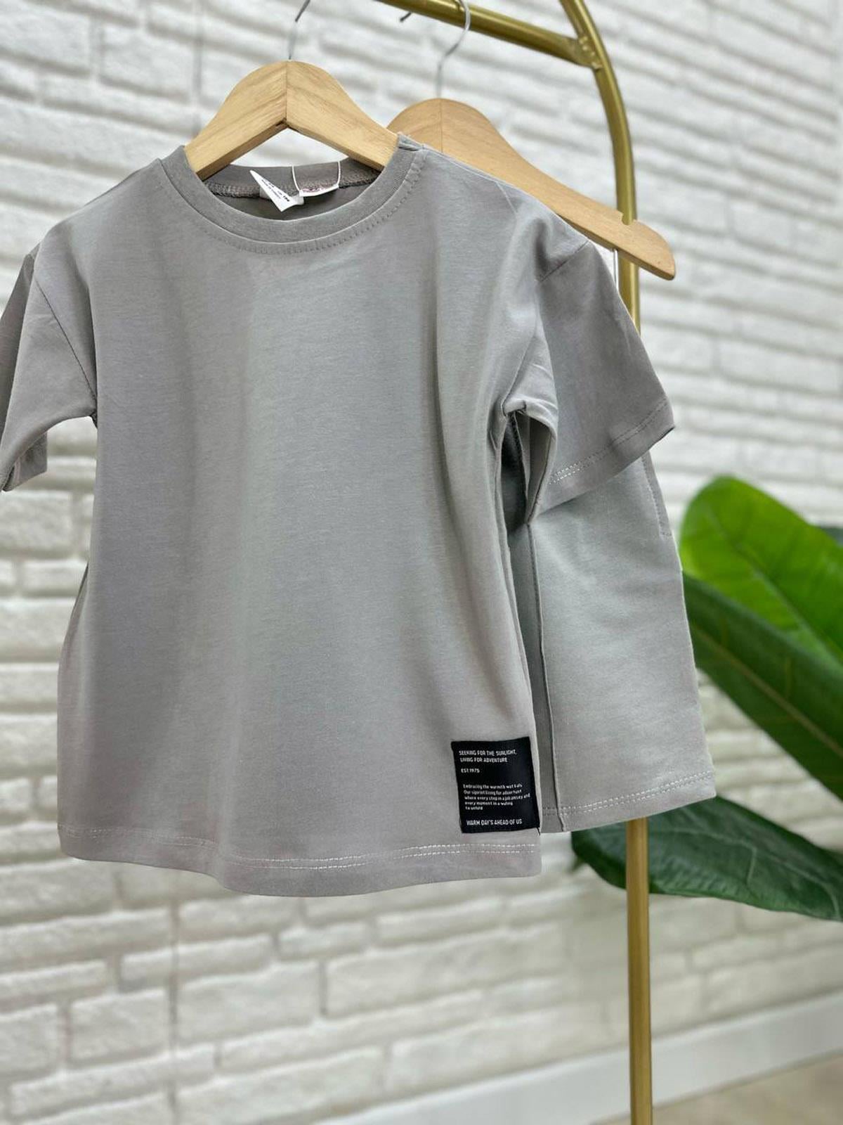 Basic Şortlu İkili Takım Gri (3-10 Yaş)