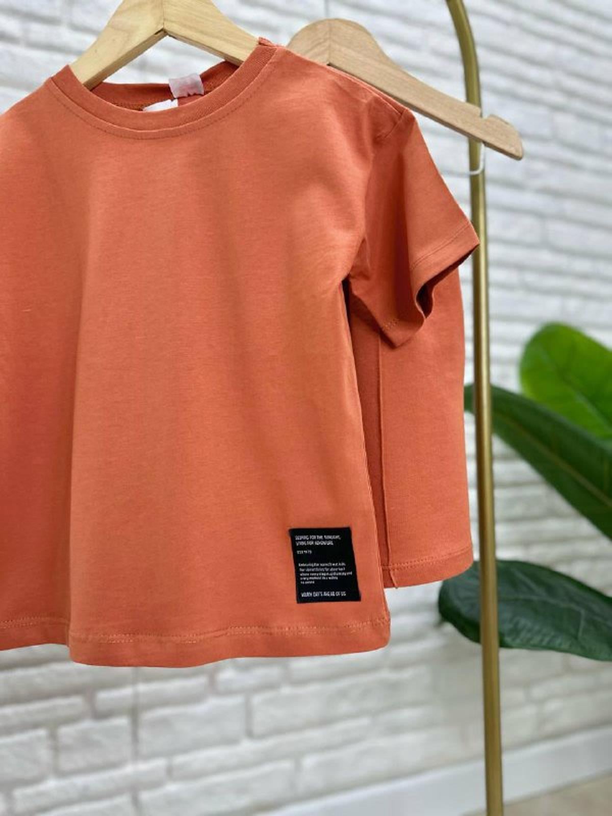 Basic Şortlu İkili Takım Kiremit (3-10 Yaş)