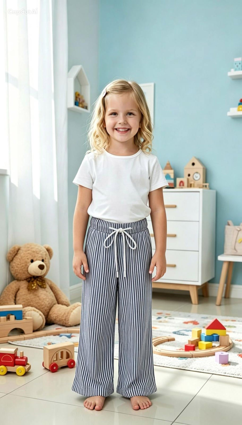 Fitilli Bağcıklı Pantolon Gri (4-10 Yaş)