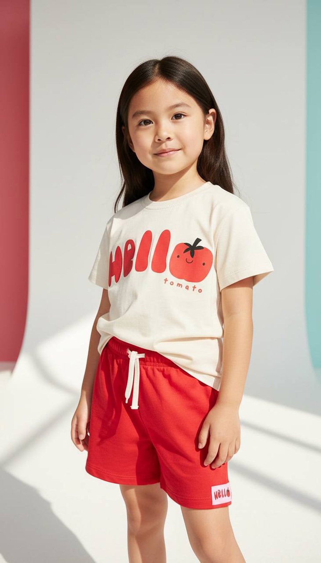 Hello Şortlu Pamuklu İkili Takım Beyaz (3-10 Yaş)