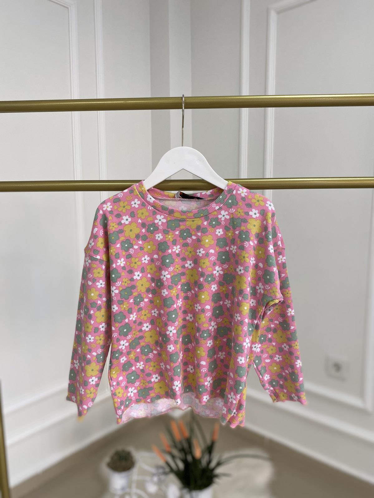 Kaşkorse Uzun Kol İspanyol Fitilli Kız Çocuk İkili Takım Pembe (2-8 Yaş)