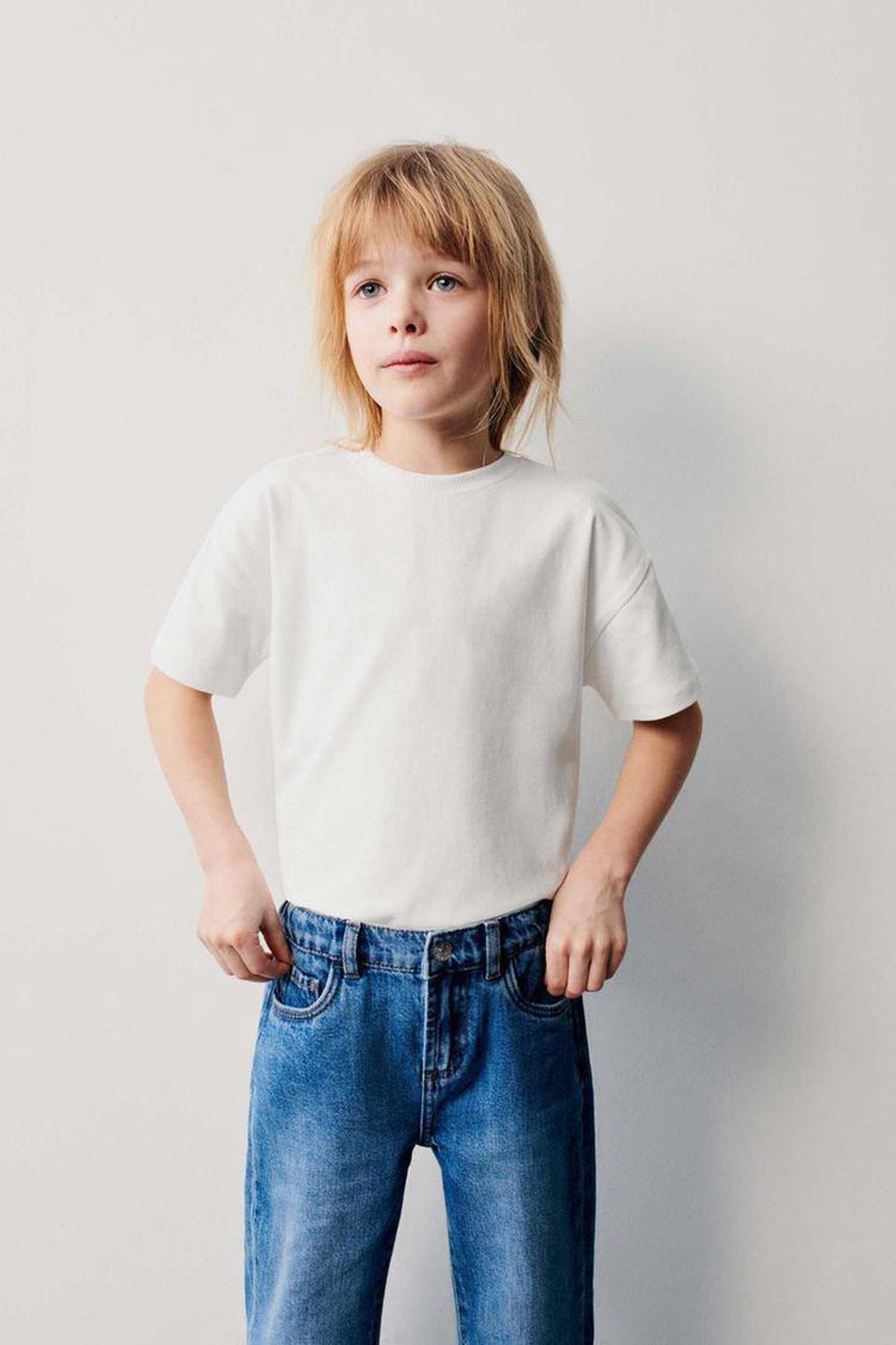 Kısa Kol Basic Tshirt Beyaz (3-10 Yaş)