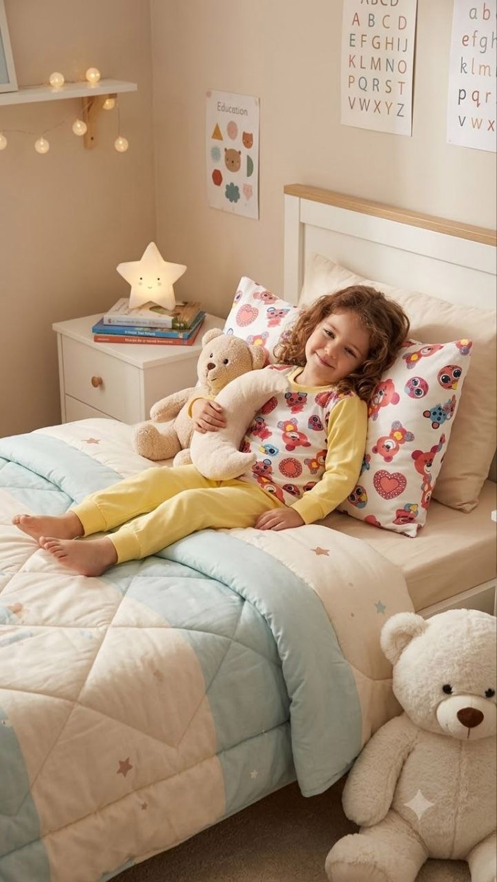 Kız Çocuk Pamuklu Pijama Takım Sarı (5-8 yaş)