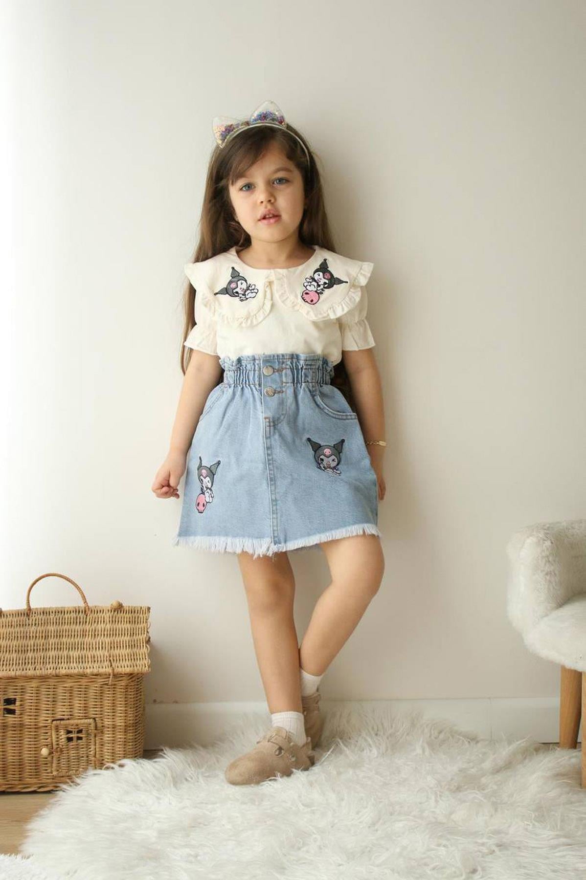 Kuromi Denim Etekli Takım (3-10 Yaş)