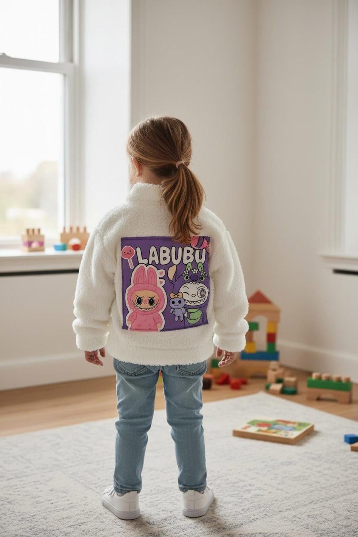 Labubu Peluş Düğmeli Ekru (3-10Yaş)