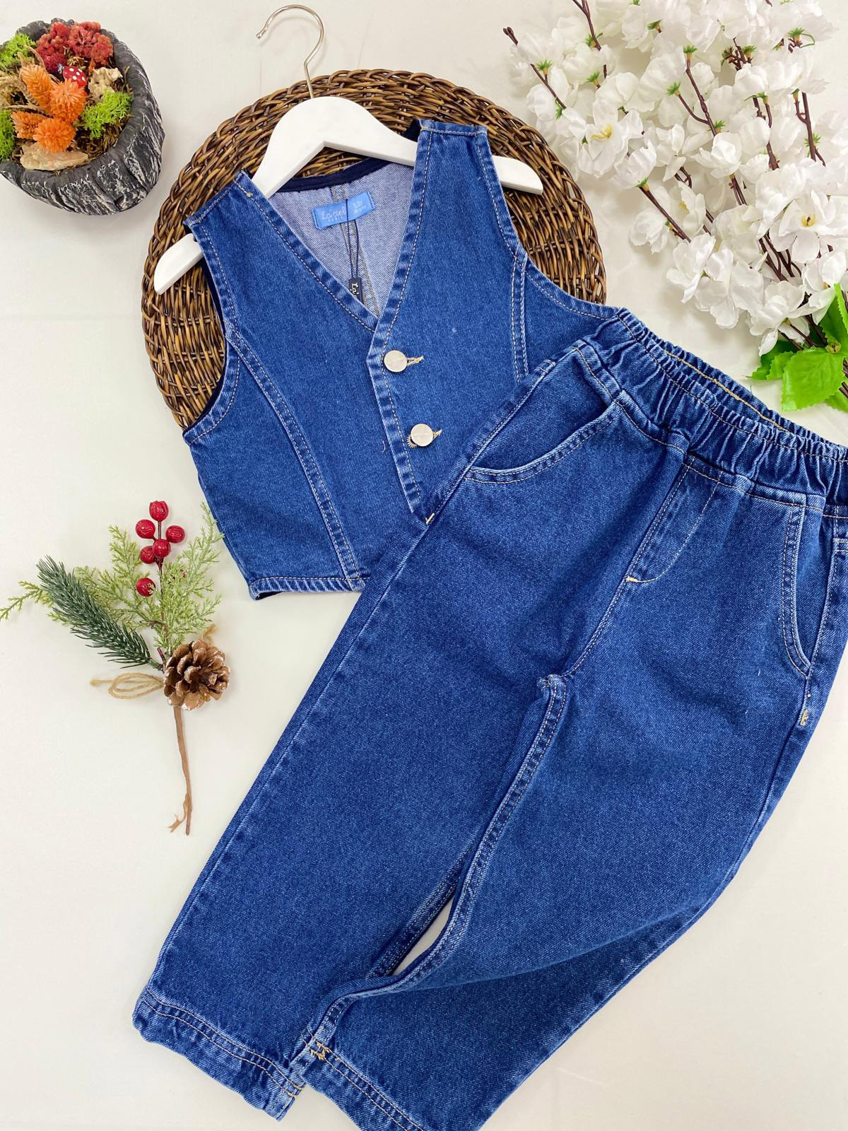 Laciel Denim Yelekli İkili Takım (Gömlek Dahil Değil) (2-7 Yaş)