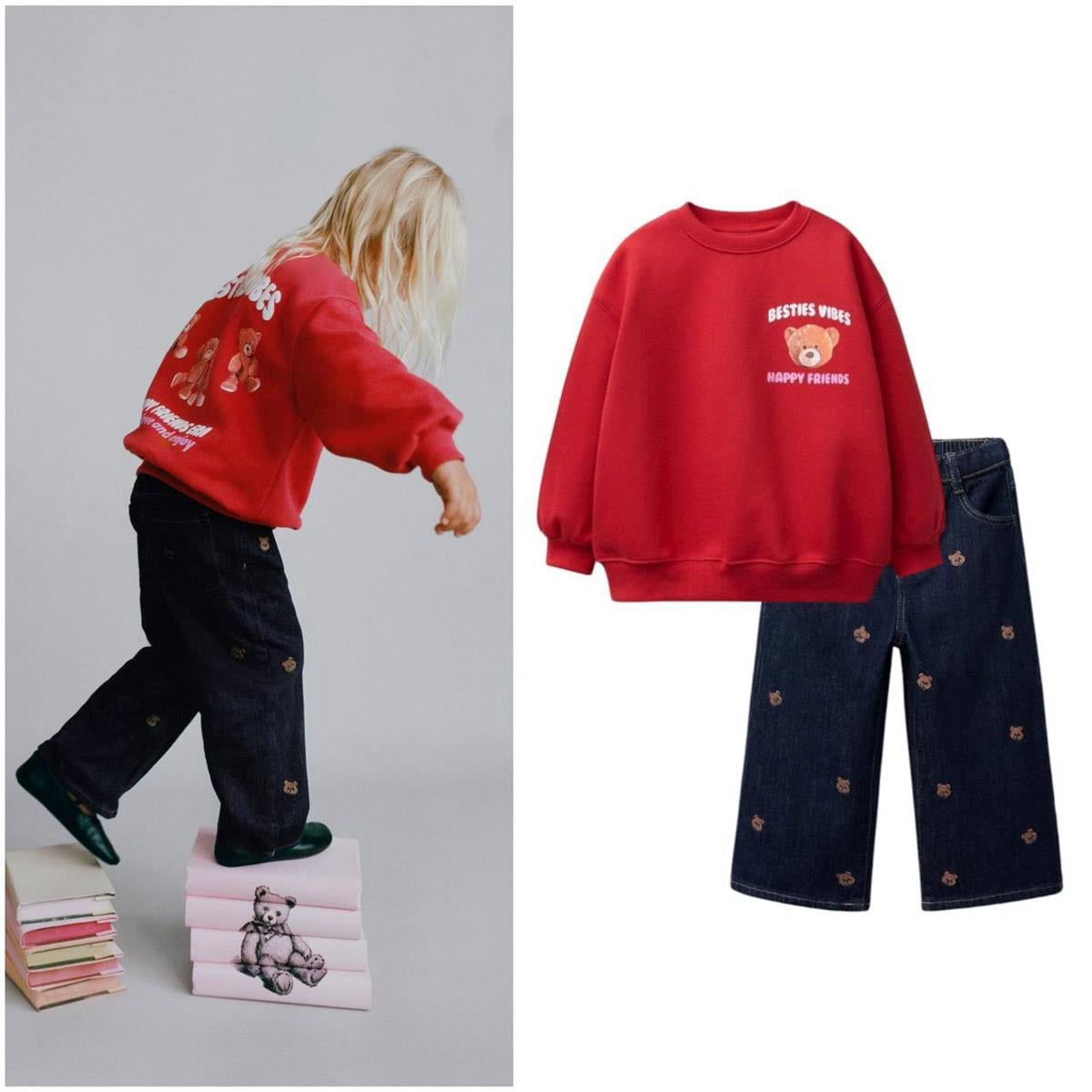 Laciel Teddy-Sweat Denim İkili Takım (2-7 Yaş)