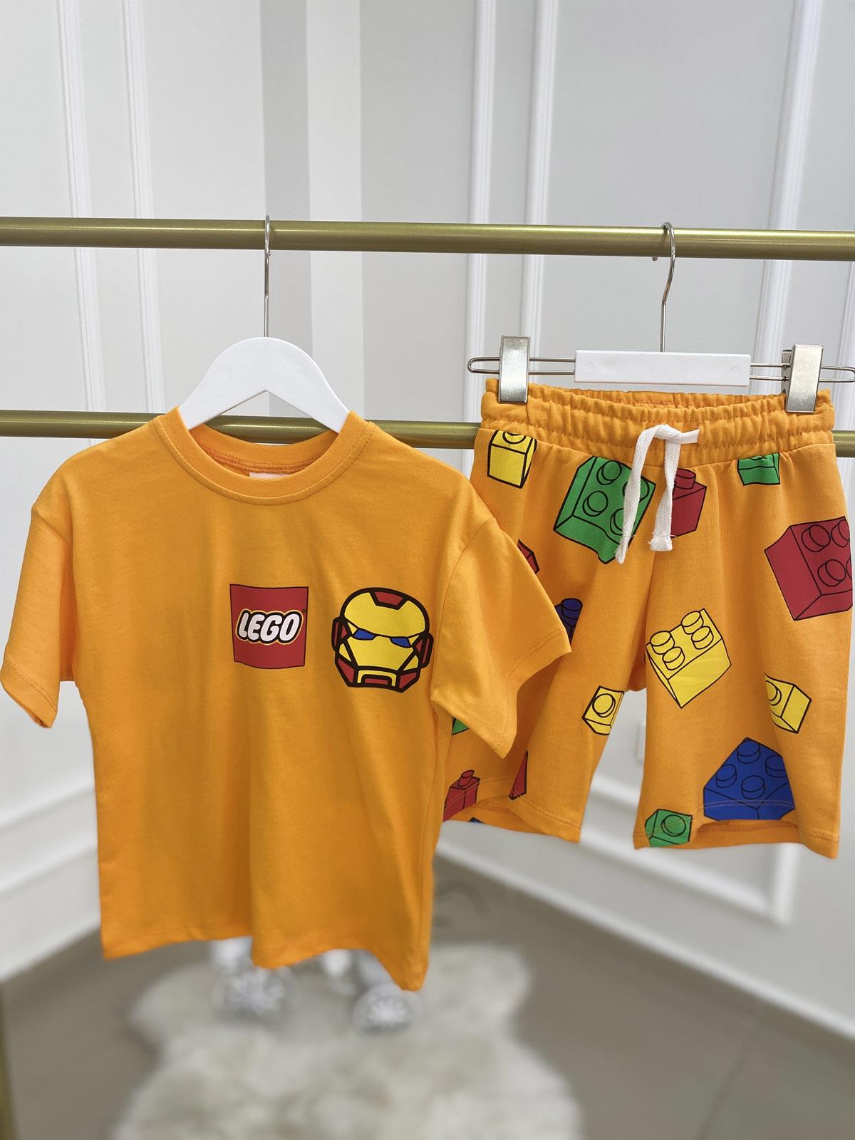 Lego Marvel Şortlu Erkek Çocuk Pamuklu İkili Takım Turuncu (2-8 Yaş)