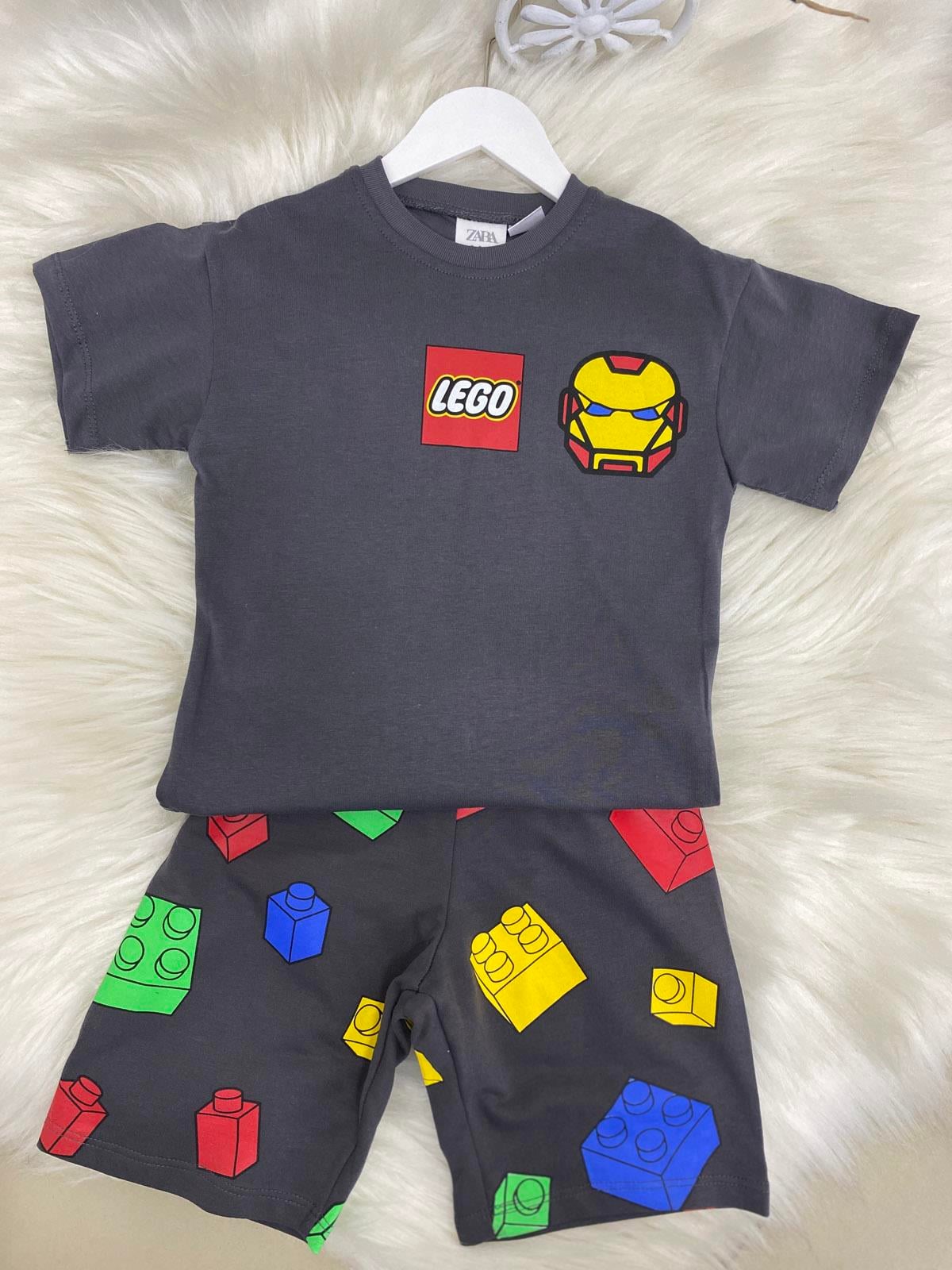 Lego Marvel Şortlu Erkek Çocuk Pamuklu İkili Takım Antrasit (2-8 Yaş)