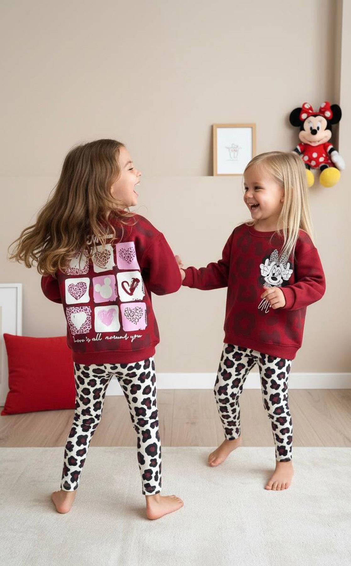 Leopar Minnie 3 İplik İkili Takım (2-8Yaş)