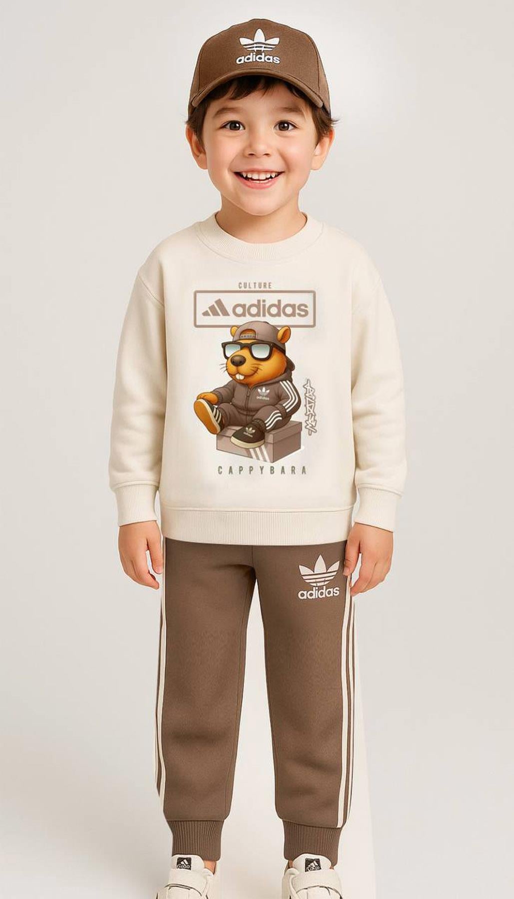 Marka Capybara 3iplik Pamuklu İkili Takım kahve (2-8 Yaş)