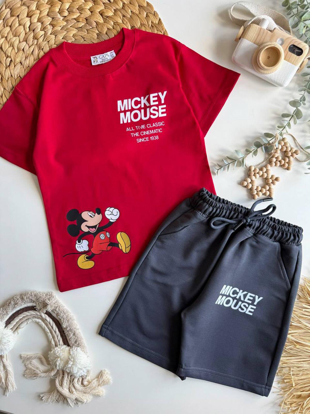 Mickey Tshirt Şort Pamuklu İkili Takım (3-10 Yaş)