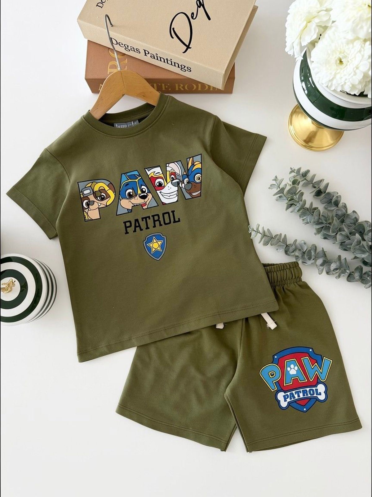 Paw Patrol Pamuklu Şortlu İkili Takım Yeşil (2-8 Yaş)