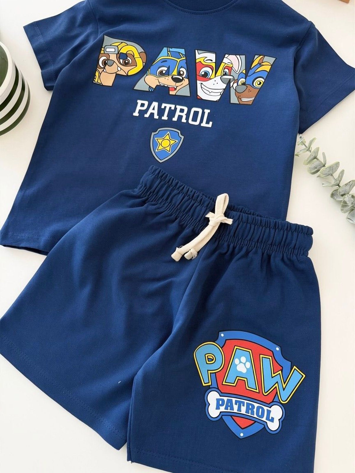 Paw Patrol Pamuklu Şortlu İkili Takım Lacivert(2-8 Yaş)