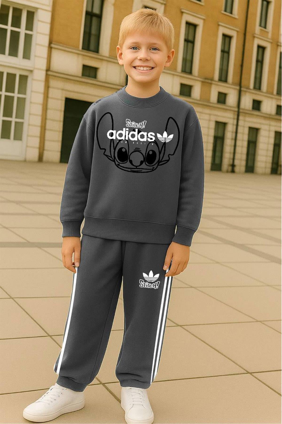 Stitch Marka Model İkili Takım Antrasit (2-8 Yaş)