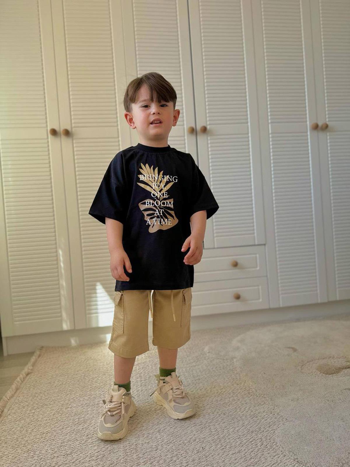 Tshirt Kargo Cepli Şort Takım Siyah (3-10 Yaş)