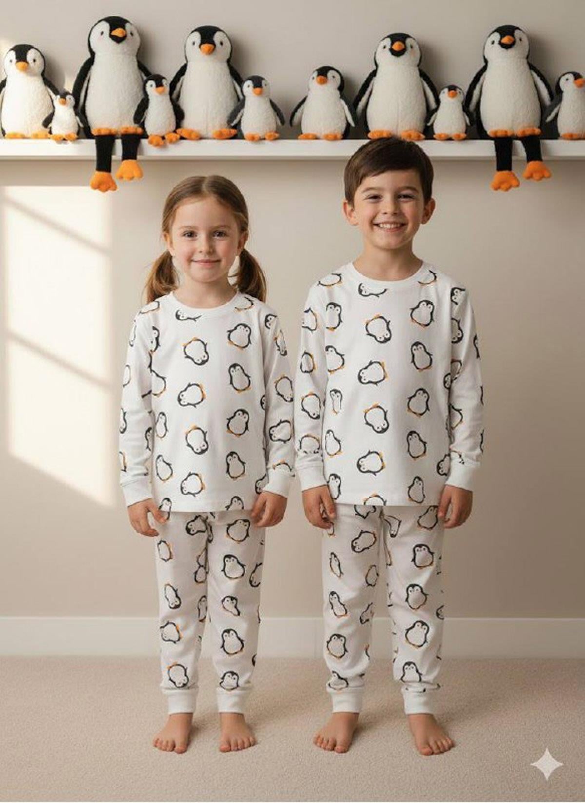 Unısex Pamuklu Pijama Takımı (3-12 Yaş)