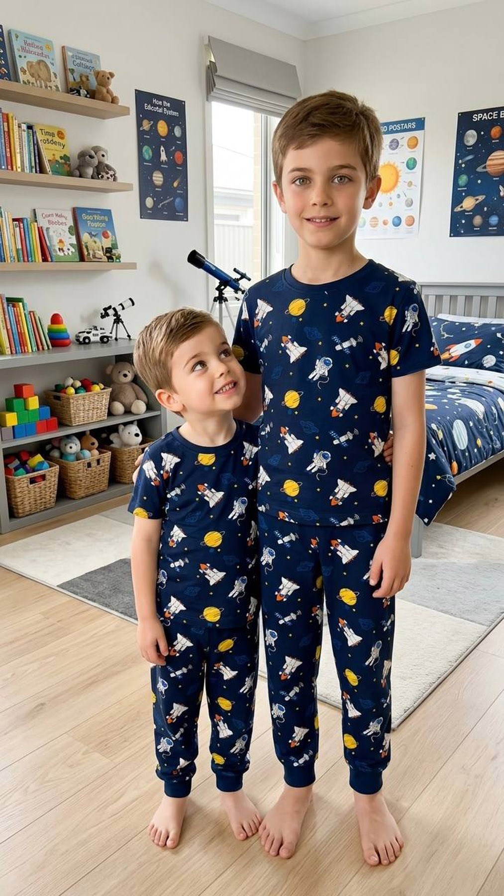 Uzay Pamuklu Pijama Takımı (2-7 Yaş)