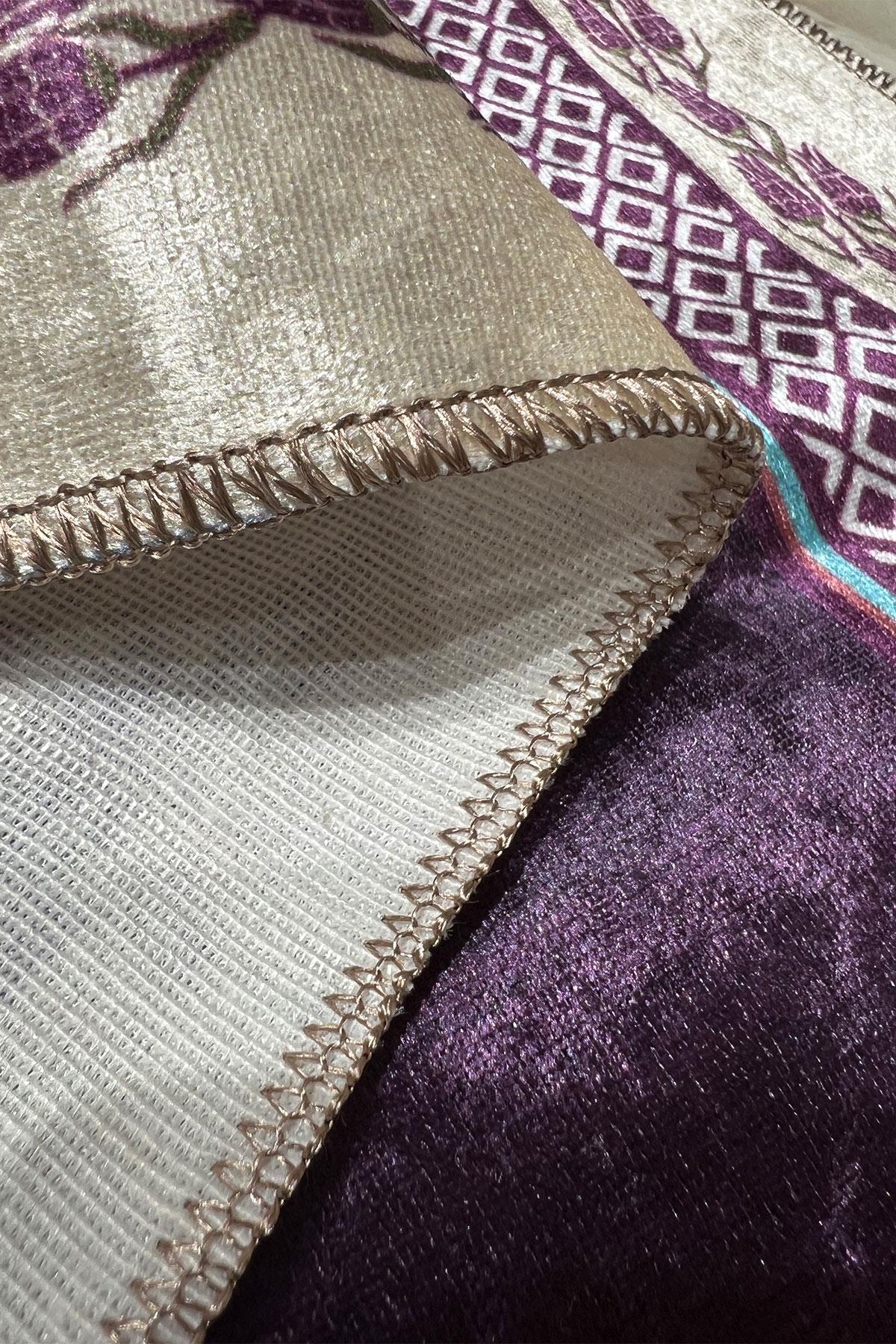  Laleli Çantalı Seccade Mor 