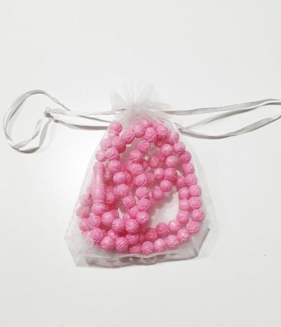 Gül Kokulu Tesbih Keseli 9 mm 99 lu - Pembe - 10 Adet