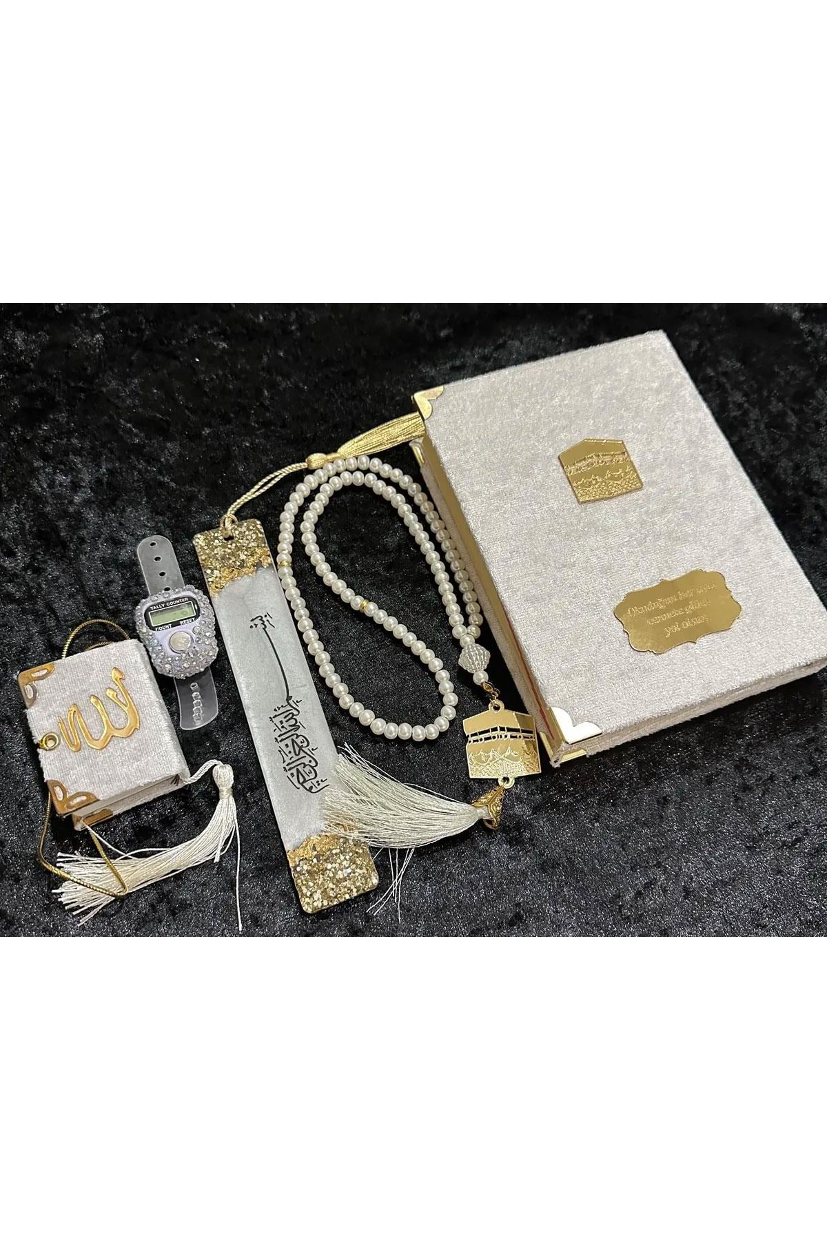 HAC-UMRE HEDİYELİK SANDIKLI KABE MODEL BEYAZ SET