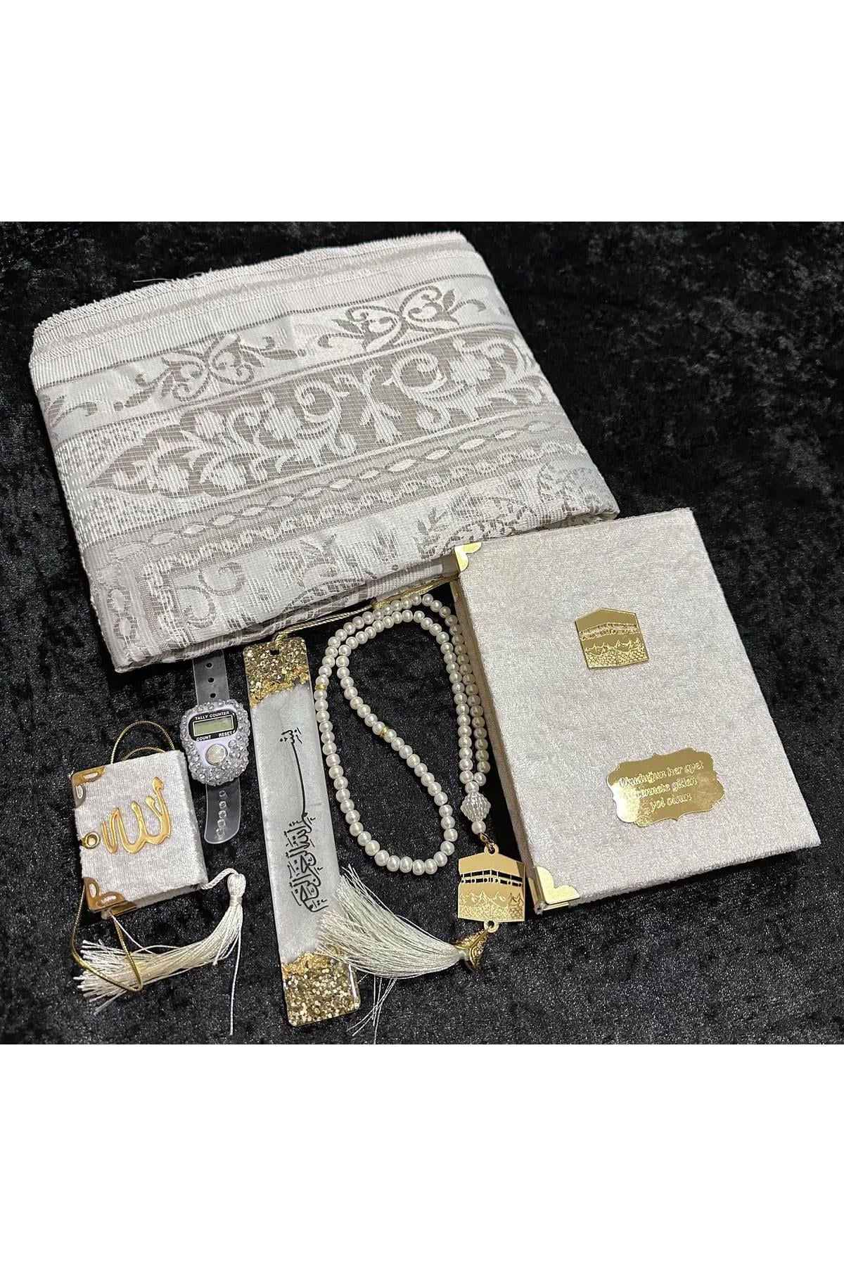 HAC-UMRE HEDİYELİK SANDIKLI KABE MODEL BEYAZ SET