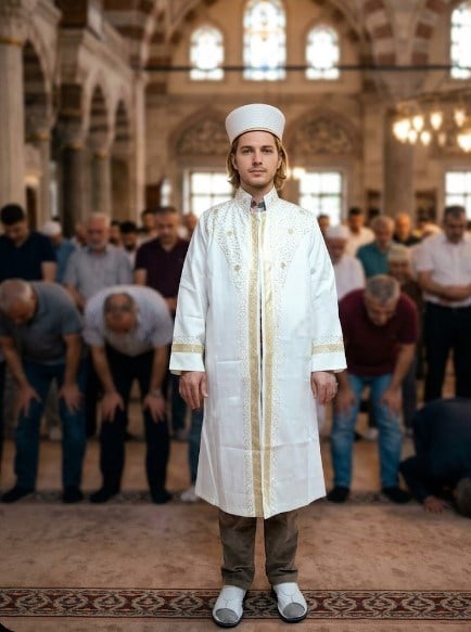 İmam Cübbesi - Yaldızlı Desenli - No1