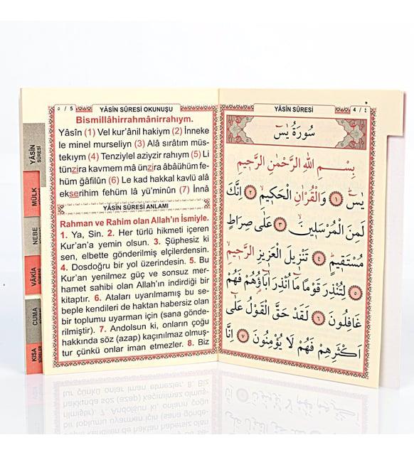 Kadife Yasin Kitabı Geniş Pleksi Baskılı - Lacivert - 10 Adet