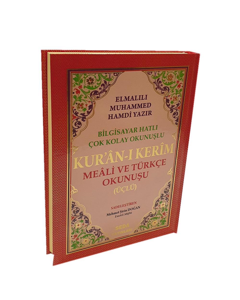 Kuranı Kerim Meali ve Türkçe Okunuşu (Üçlü) Rahle Boy