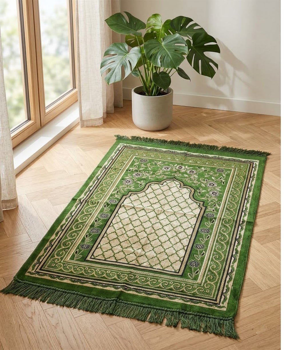 Mihraplı Şpinger Seccade Yeşil 