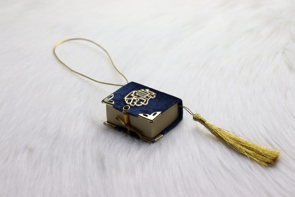 Mini Kuran - Kadife Kaplı Allah Yazılı
