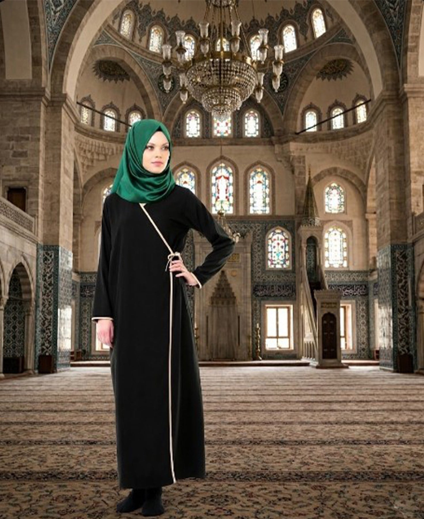 Namaz Elbisesi - Yandan Bağlamalı - Siyah - No:13