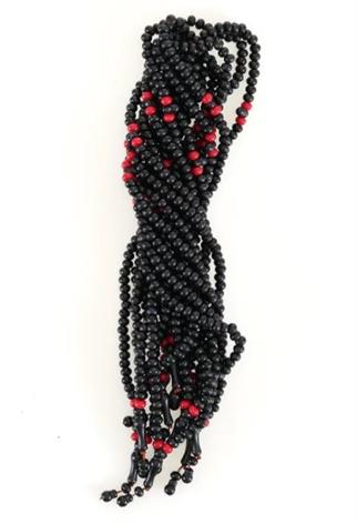 10 mm 99lu 1.Kalite Tesbih Kırmızı Siyah 10 Adet