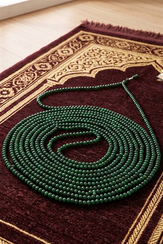1000lik 10 mm Zikir Tesbihi Koyu Yeşil