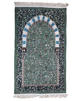 Arabik Ravza ipek Şönil Seccade Yeşil 