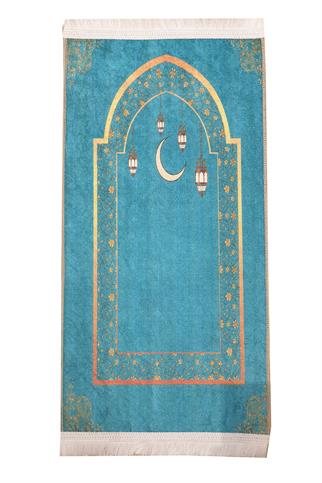 Ay Ve Kandil lambası Desenli Resimli Çocuk Seccadesi