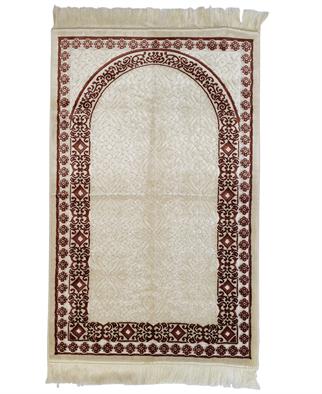 Aydın Sina Mihraplı Düz Desenli Seccade Gül Kurusu