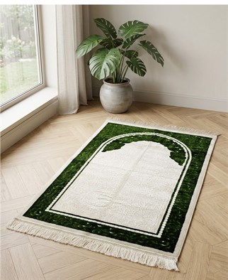 Aydın Sina  Mihraplı Kendinden Desenli Seccade Yeşil