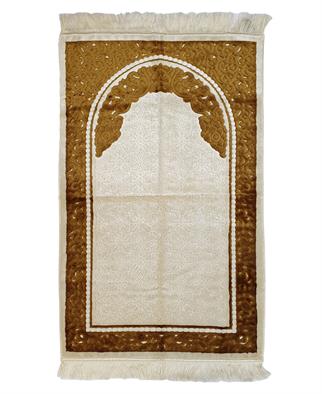 Aydın Sina  Mihraplı Kendinden Desenli Seccade Hardal Sarısı