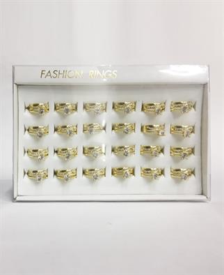 Bayan Tek Taş Altın Kaplama Yüzük 24 lü