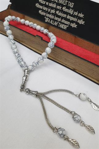 Beyaz Havlit Taşı 33lü Tesbih