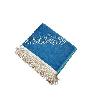 Bursa Lüks Pamuk Şönil  Düz Noktalı  Seccade Turkuaz