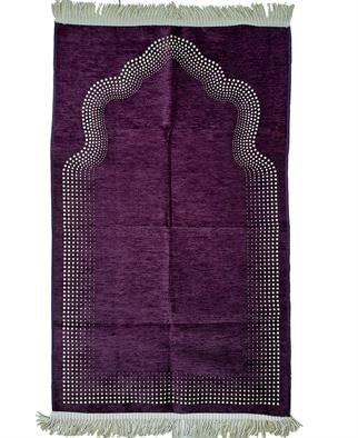 Bursa Lüks Pamuk Şönil  Düz Noktalı  Seccade Mürdüm