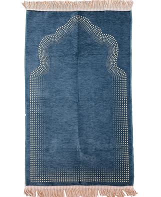 Bursa Lüks Pamuk Şönil  Düz Noktalı  Seccade Turkuaz