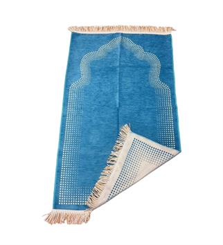 Bursa Lüks Pamuk Şönil  Düz Noktalı  Seccade Turkuaz
