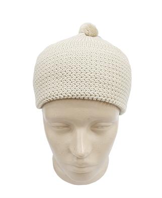 Çift Katlı Orlon Katlamalı Takke Krem