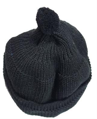 Çift Katlı Siyah Orlon Bursa Takkesi - 1 Adet