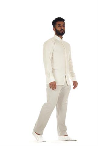 Çınar Şile Bezi Hakim Yaka Gömlek - Beyaz