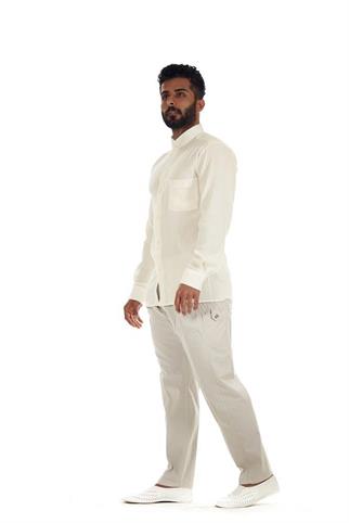 Çınar Şile Bezi Hakim Yaka Gömlek - Krem